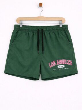 Green Los Angeles USA City of Angels Athletic‎ Shorts Men's Size L Drawstring